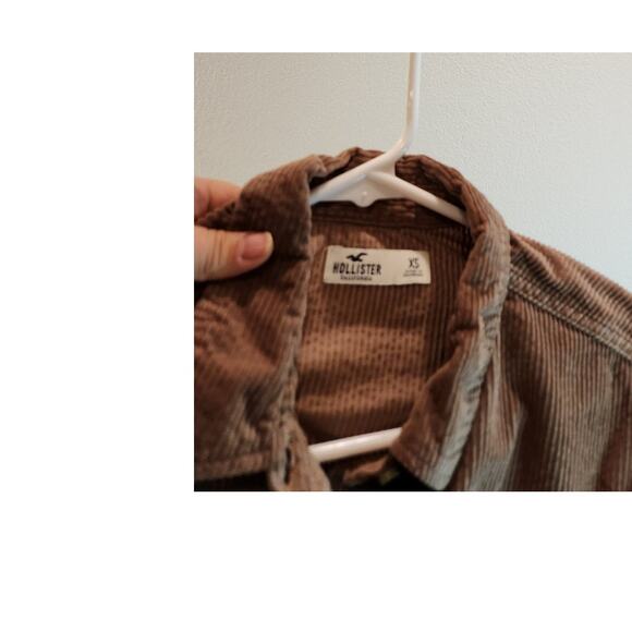 Hollister Men's Corduroy‎ Shirt XS Brown Button-Up Casual Long Sleeve New - Picture 3 of 5